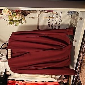 Women's wine red blouse